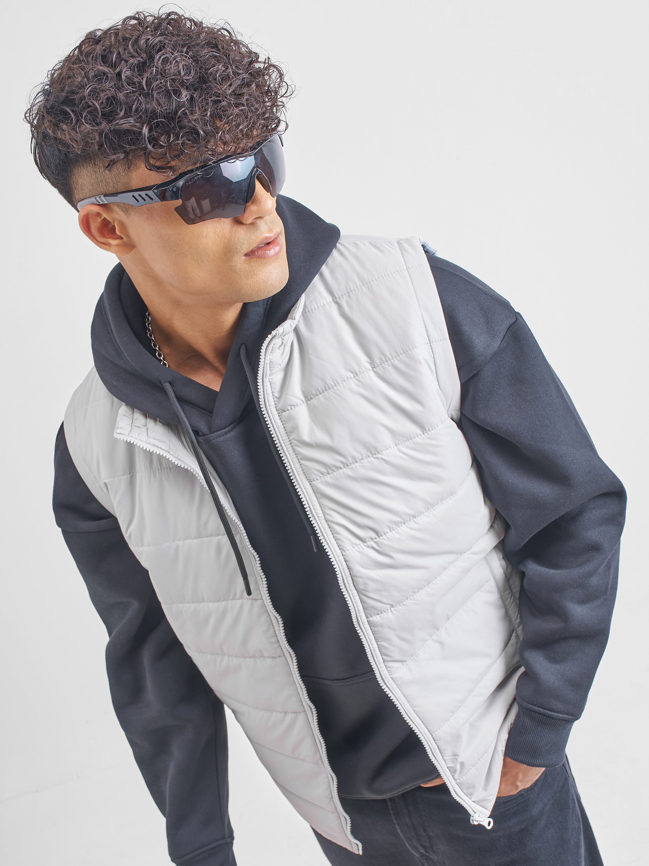 Purple By Highlander Men Grey Solid Puffer Jacket - Grey - Image 1