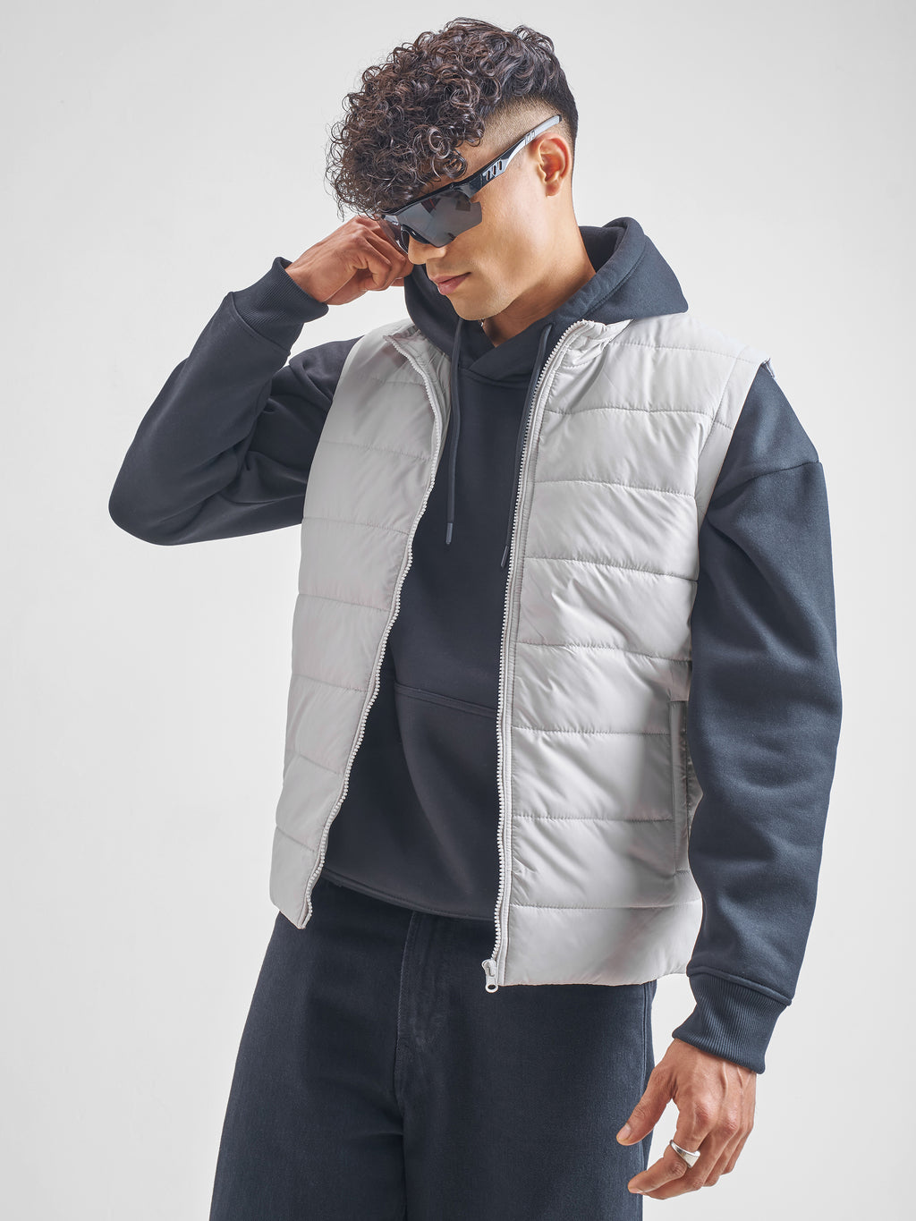 Purple By Highlander Men Grey Solid Puffer Jacket - Grey - Image 4