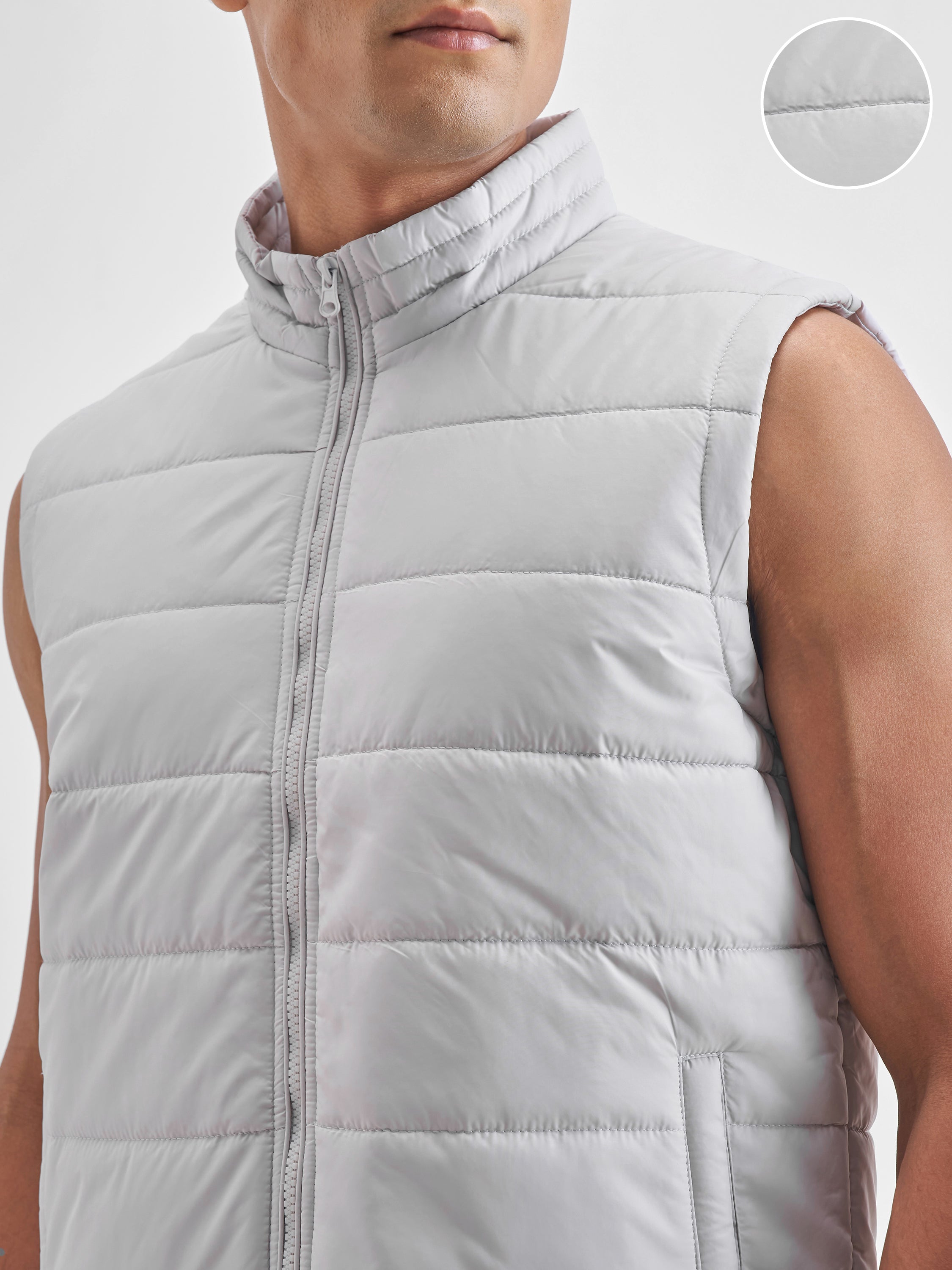 Purple By Highlander Men Grey Solid Puffer Jacket - Grey - Image 5