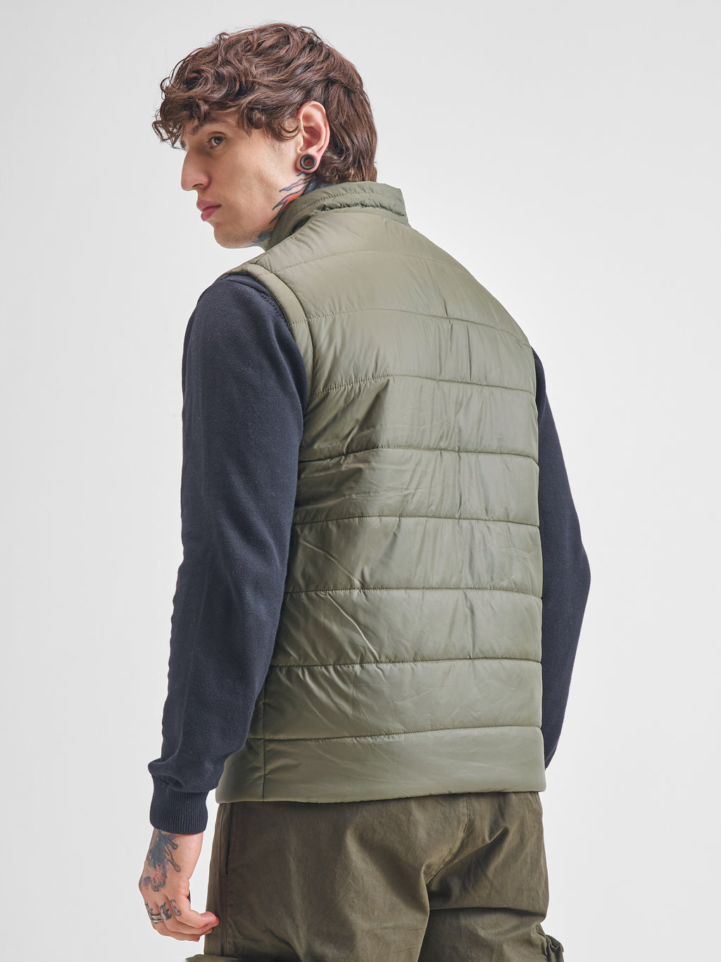 Purple By Highlander Men Olive Solid Puffer Jacket - Olive - Image 3