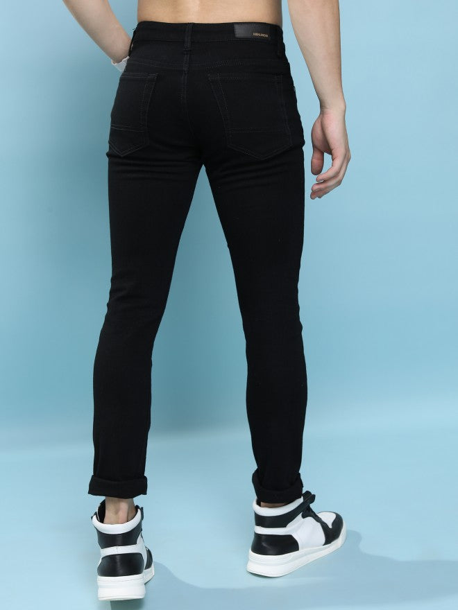 Purple By Highlander Men Black Skinny Fit Jeans - Black - Image 3