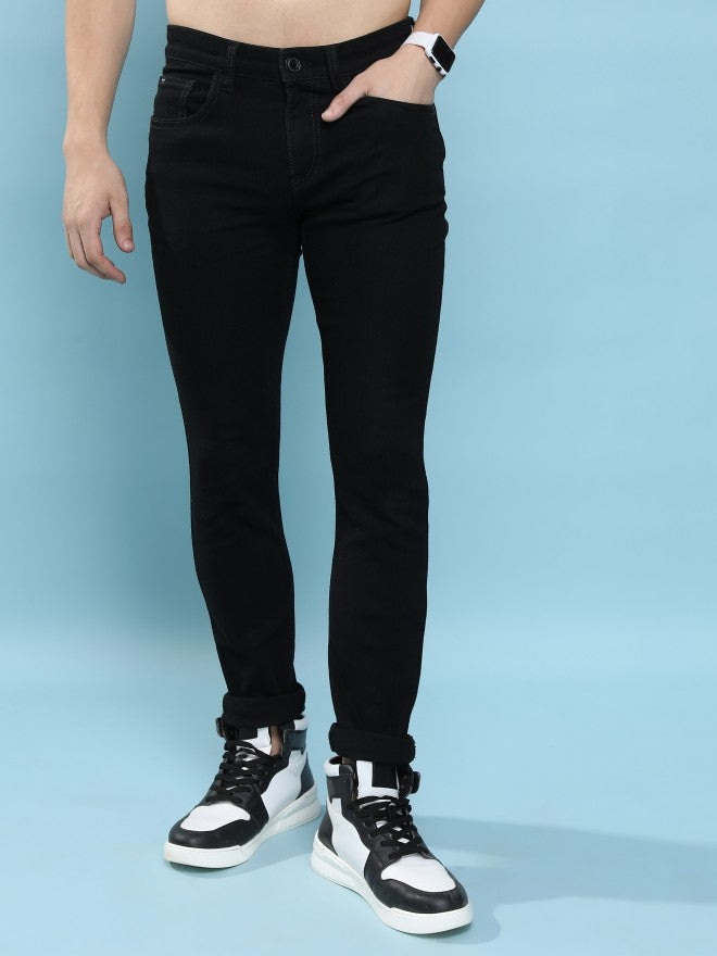 Purple By Highlander Men Black Skinny Fit Jeans - Black - Image 4