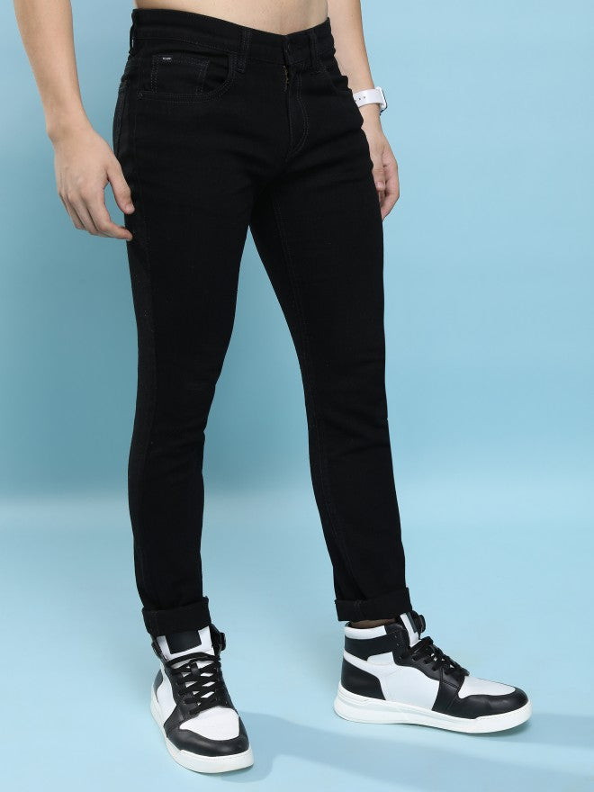 Purple By Highlander Men Black Skinny Fit Jeans - Black - Image 6