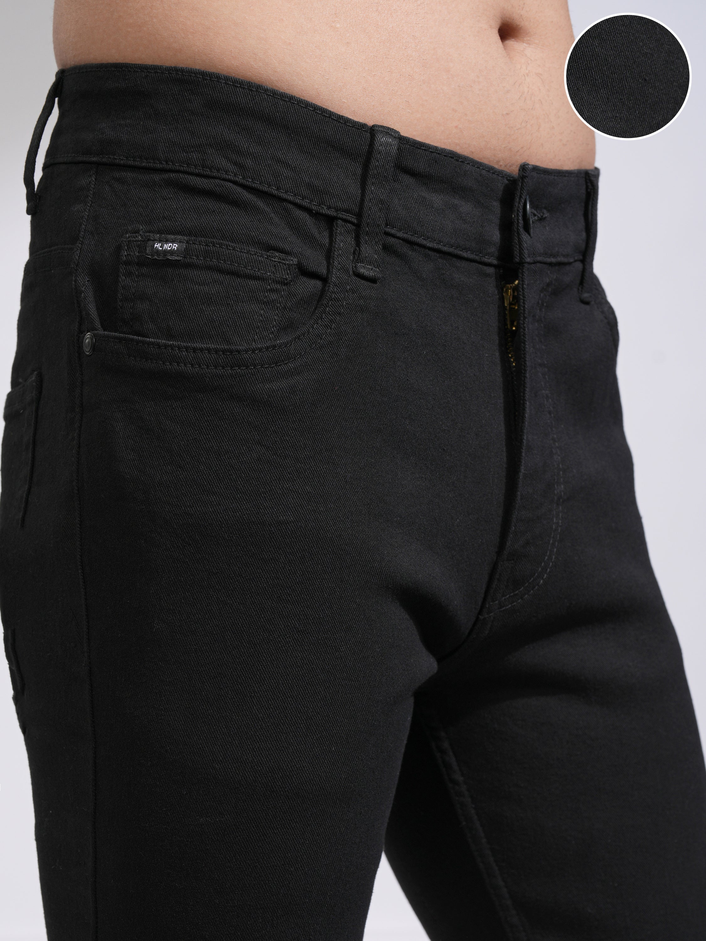 Highlander Men Black Skinny Fit Stretchable Jeans - Black - Image 5