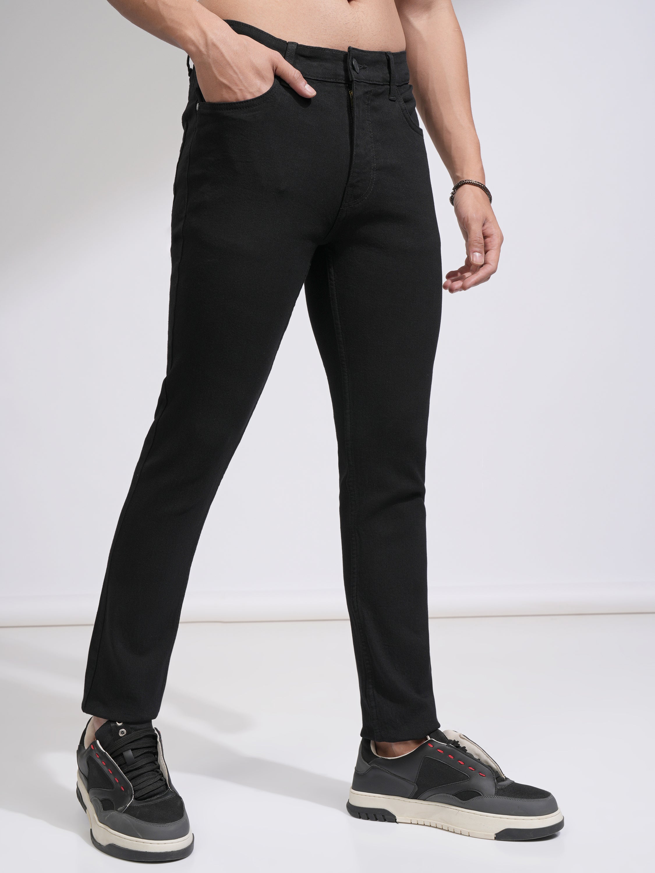 Highlander Men Black Skinny Fit Stretchable Jeans - Black - Image 6