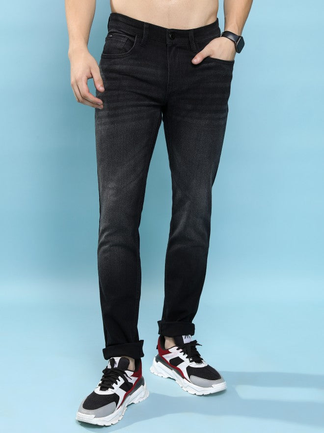 Purple By Highlander Men Black Straight Fit Jeans - Black - Image 1