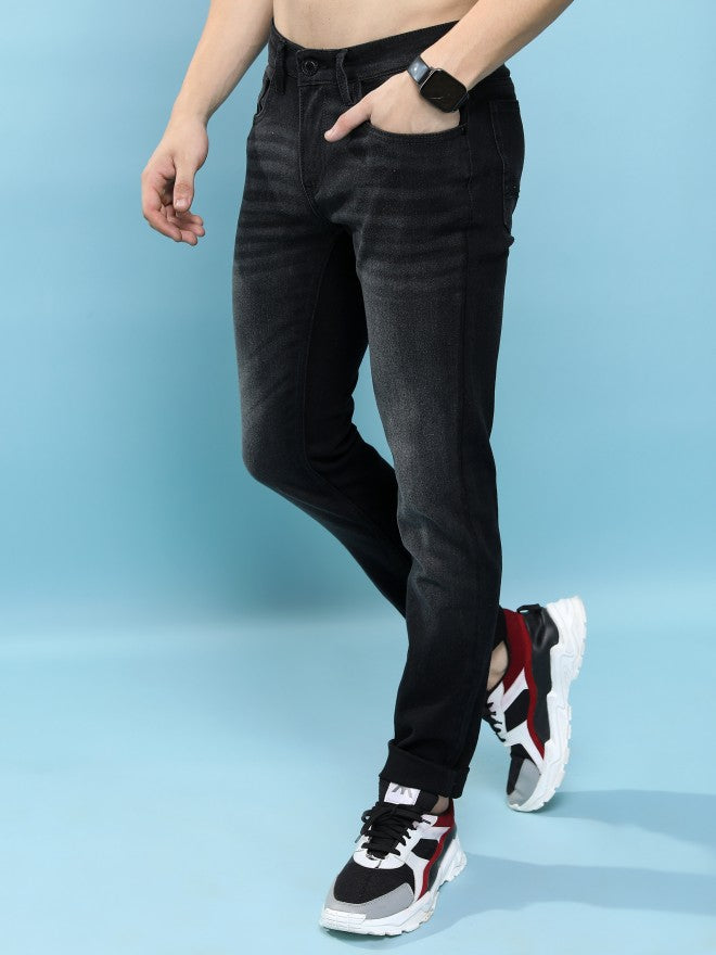 Purple By Highlander Men Black Straight Fit Jeans - Black - Image 4