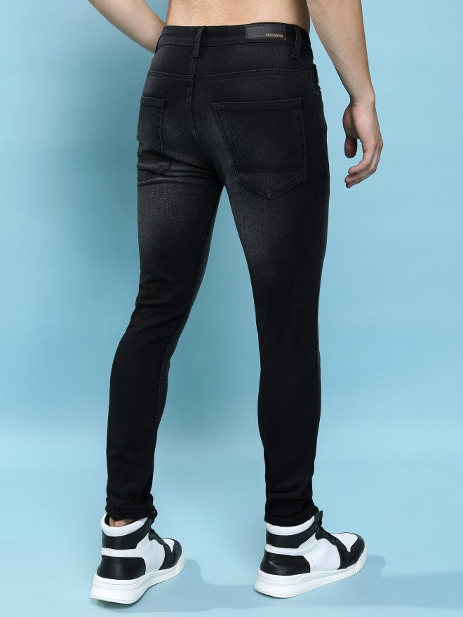 Purple By Highlander Men Black Skinny Fit Jeans - Black - Image 3