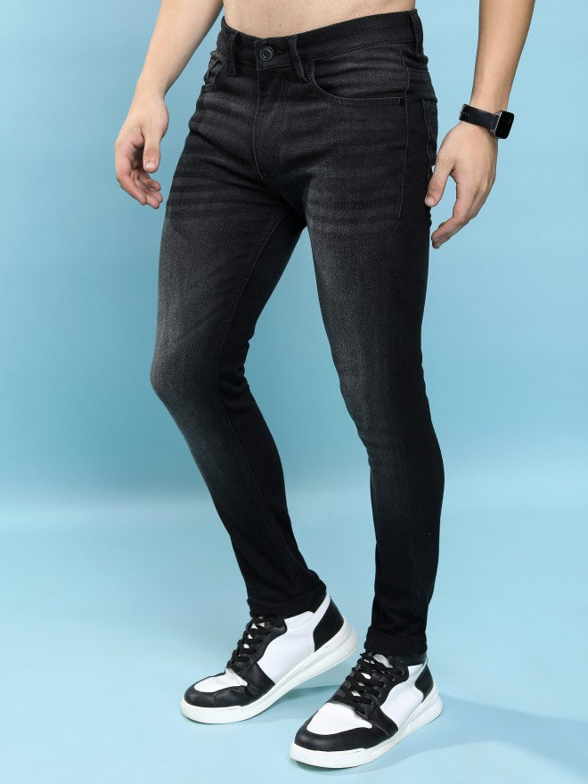 Purple By Highlander Men Black Skinny Fit Jeans - Black - Image 4
