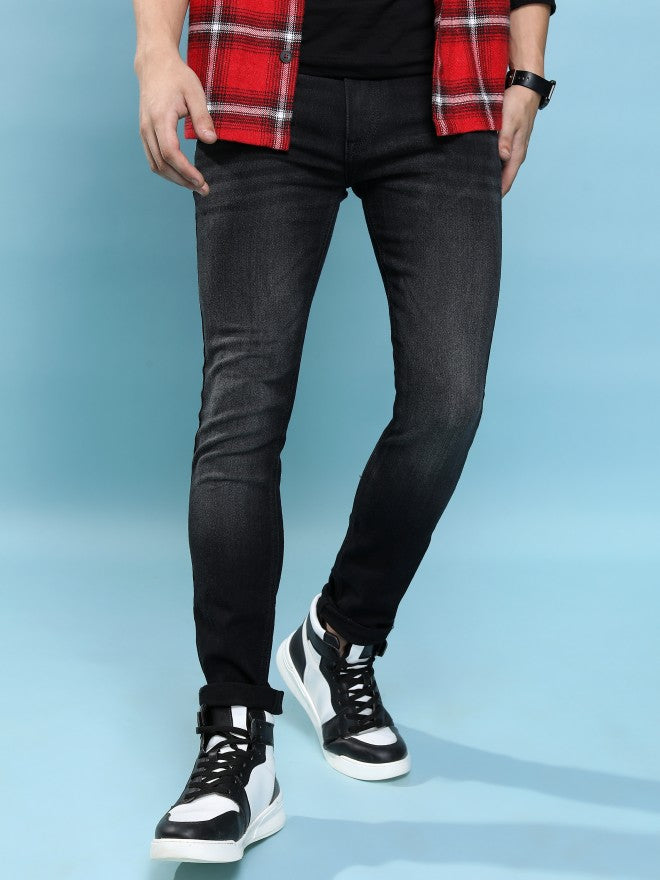 Purple By Highlander Men Black Skinny Fit Jeans - Black - Image 6