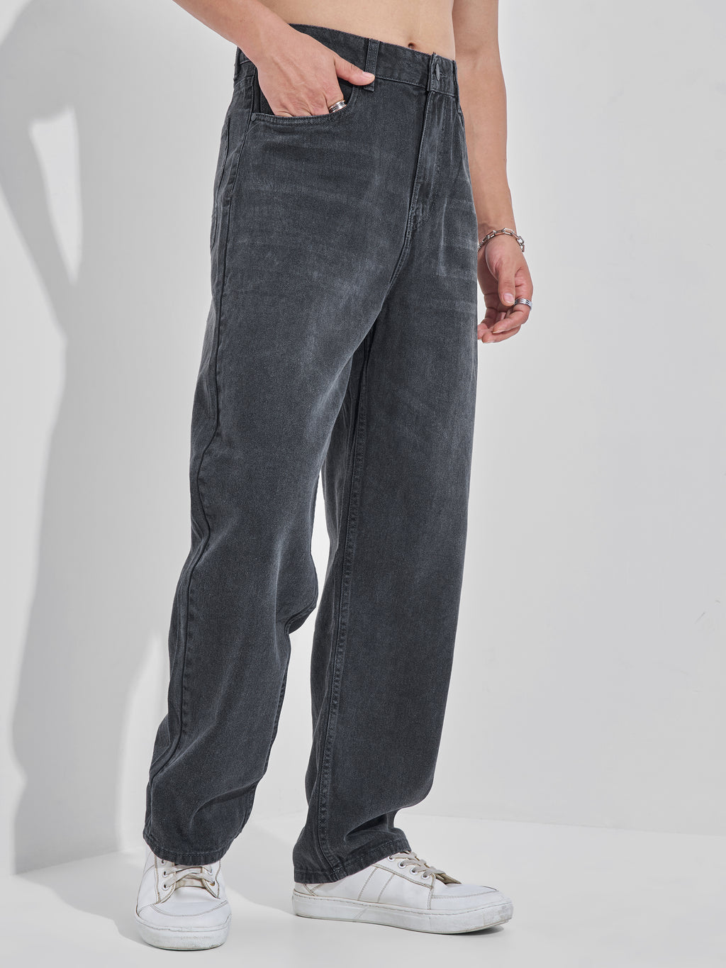 Purple By Highlander Men Grey Relaxed Fit Jeans - Grey - Image 6
