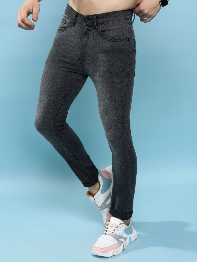 Purple By Highlander Men Grey Skinny Fit Jeans - Grey - Image 4
