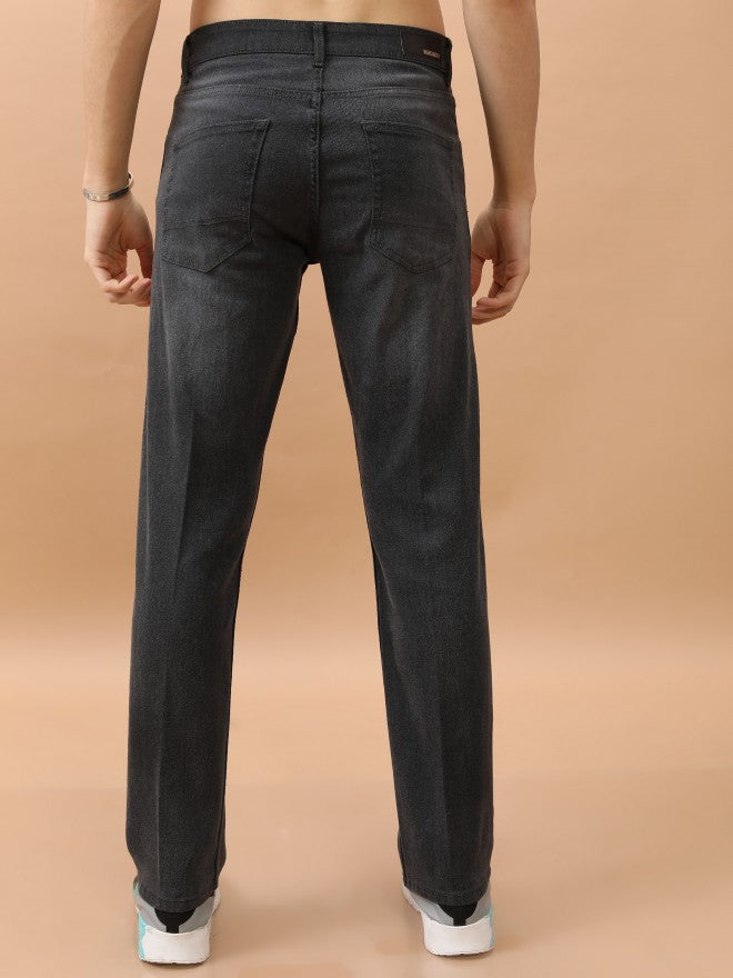 Purple By Highlander Men Grey Straight Fit Stretchable Jeans - Grey - Image 3
