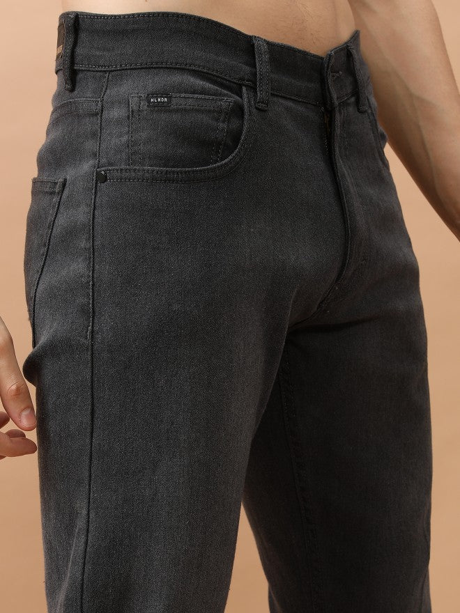 Purple By Highlander Men Grey Straight Fit Stretchable Jeans - Grey - Image 5