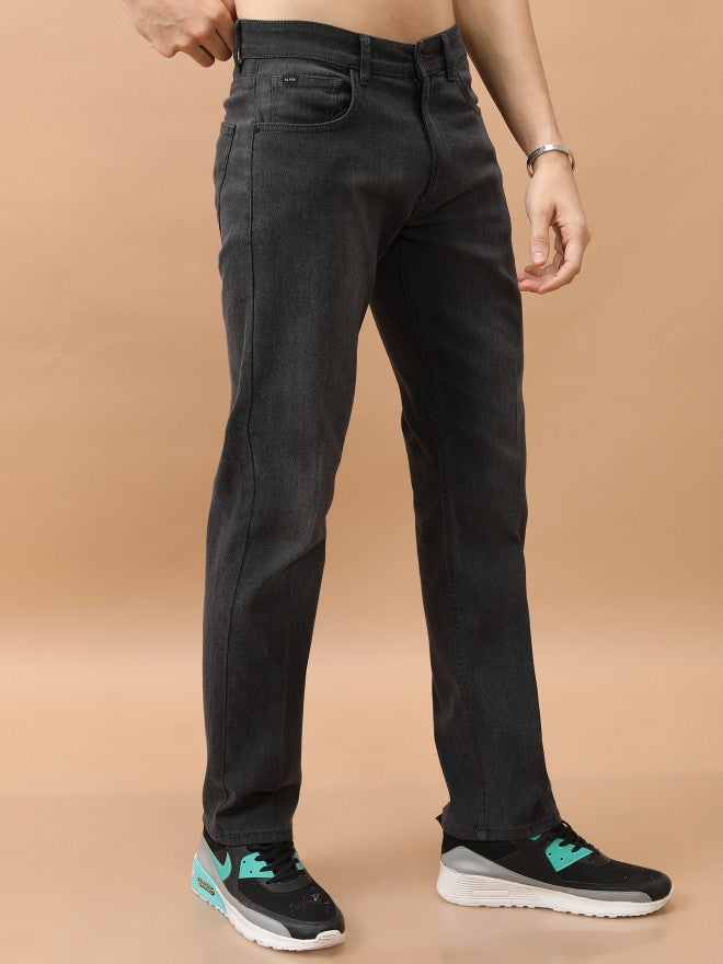 Purple By Highlander Men Grey Straight Fit Stretchable Jeans - Grey - Image 6