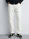 Purple By Highlander Men White Loose Fit Stretchable Jeans - White - Image 1
