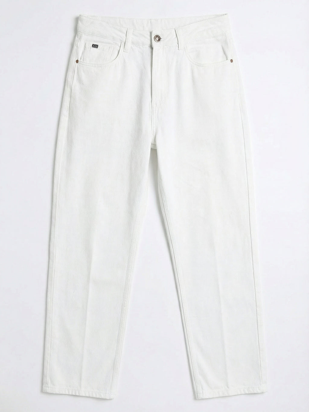 Purple By Highlander Men White Loose Fit Stretchable Jeans - White - Image 4