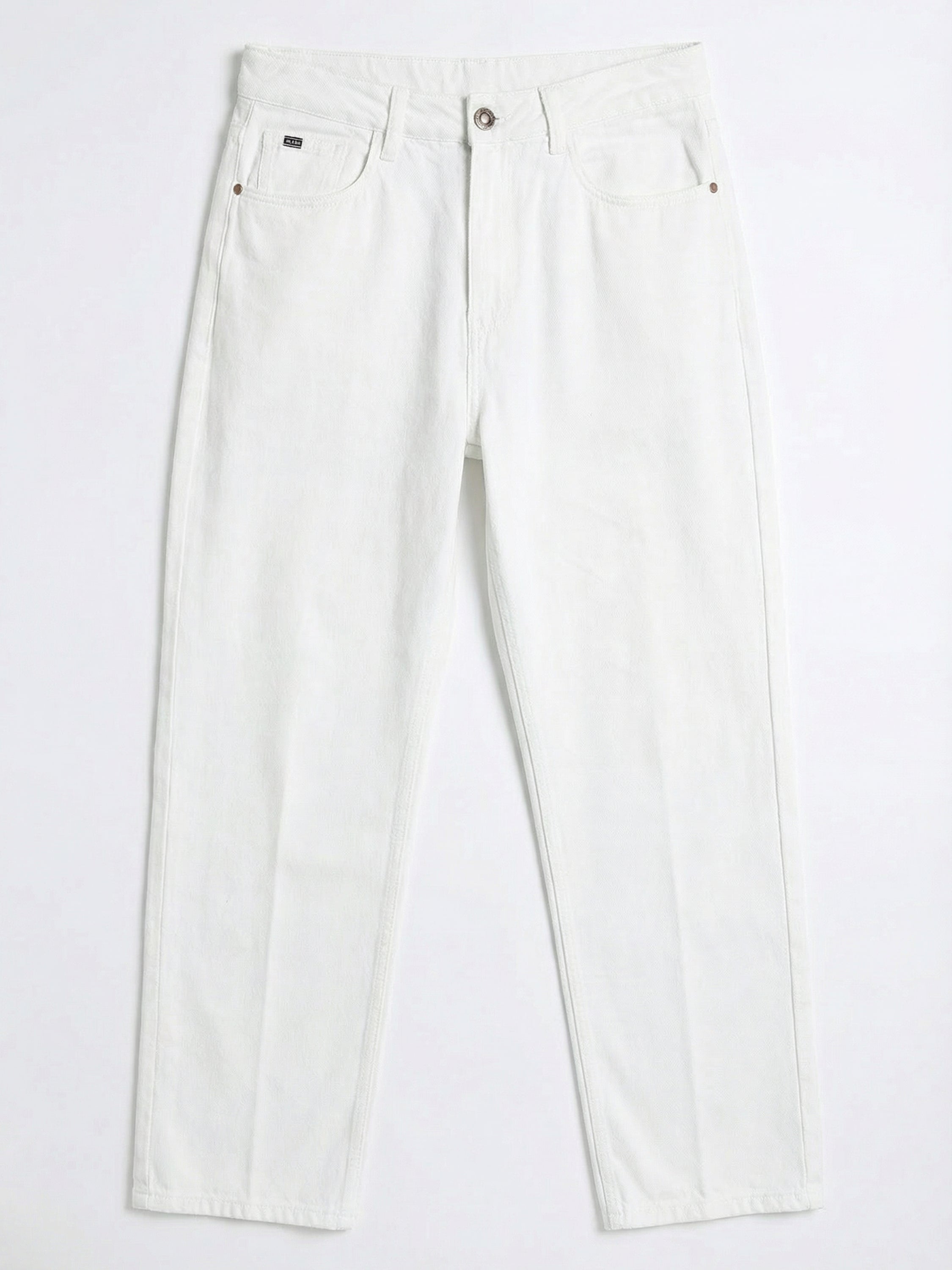 Purple By Highlander Men White Loose Fit Stretchable Jeans - White - Image 4