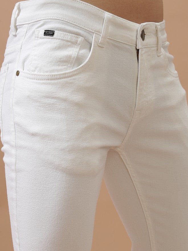 Highlander Men White Skinny Fit Stretchable Jeans - White - Image 5