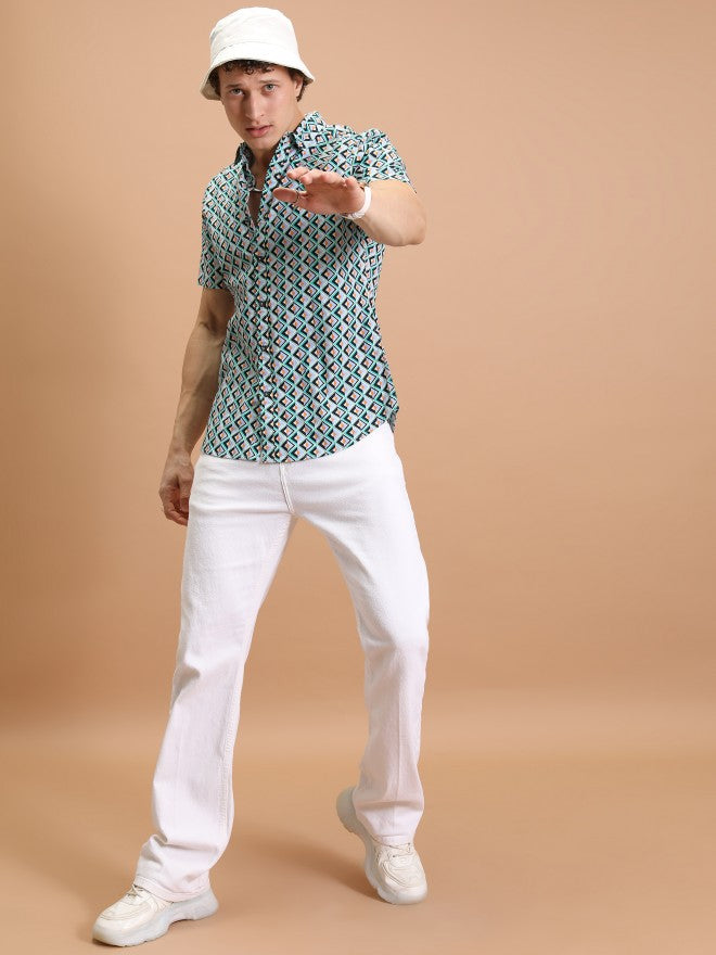 Purple By Highlander Men White Bootcut Stretchable Jeans - White - Image 2