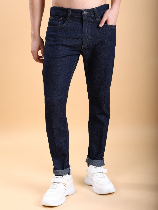 Highlander Men Indigo Tapered Fit Stretchable Jeans - Blue - Image 1