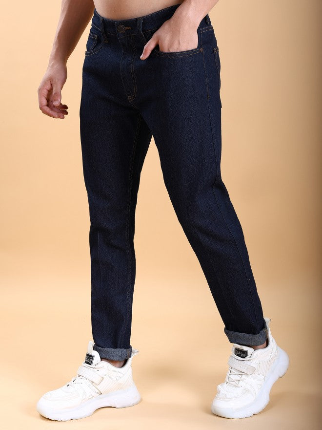 Highlander Men Indigo Tapered Fit Stretchable Jeans - Blue - Image 4