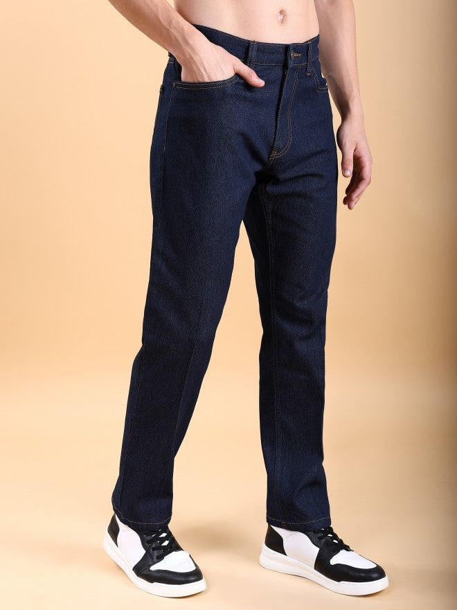Purple By Highlander Men Blue Straight Fit Stretchable Jeans - Blue - Image 6