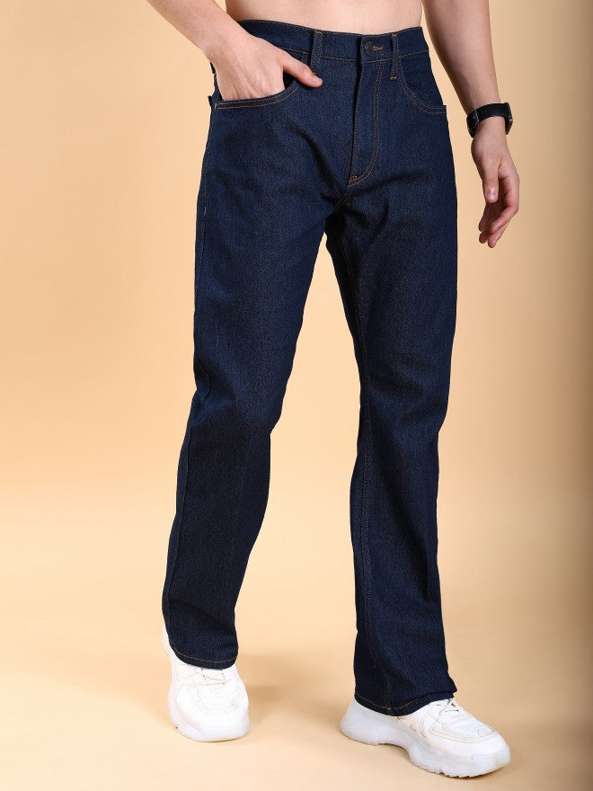 Purple By Highlander Men Blue Straight Fit Stretchable Jeans - Blue - Image 6