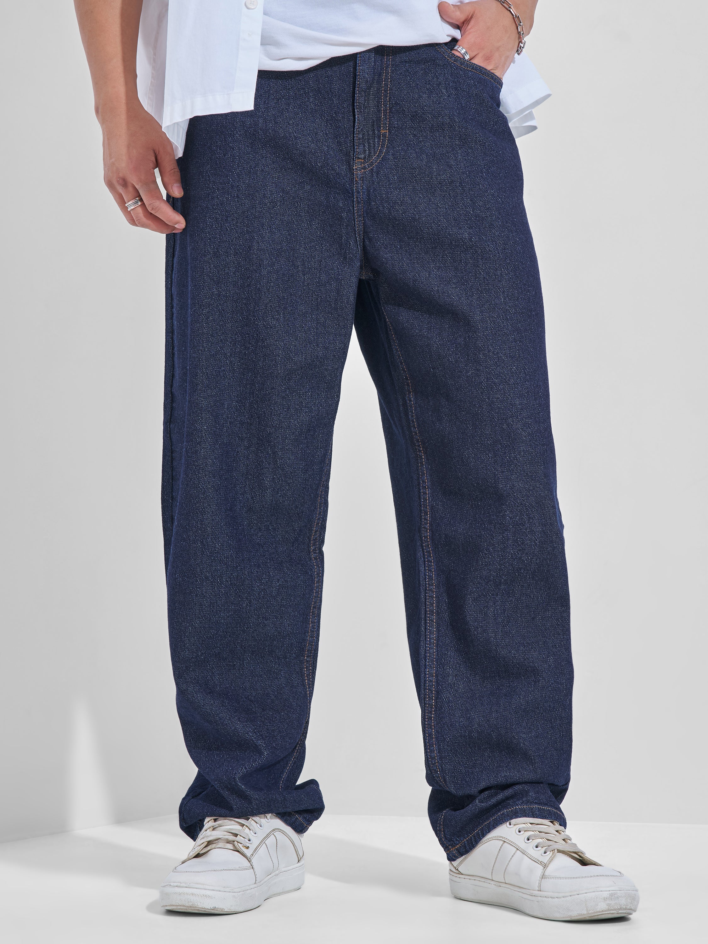 Purple By Highlander Men Blue Relaxed Fit Jeans - Blue - Image 1
