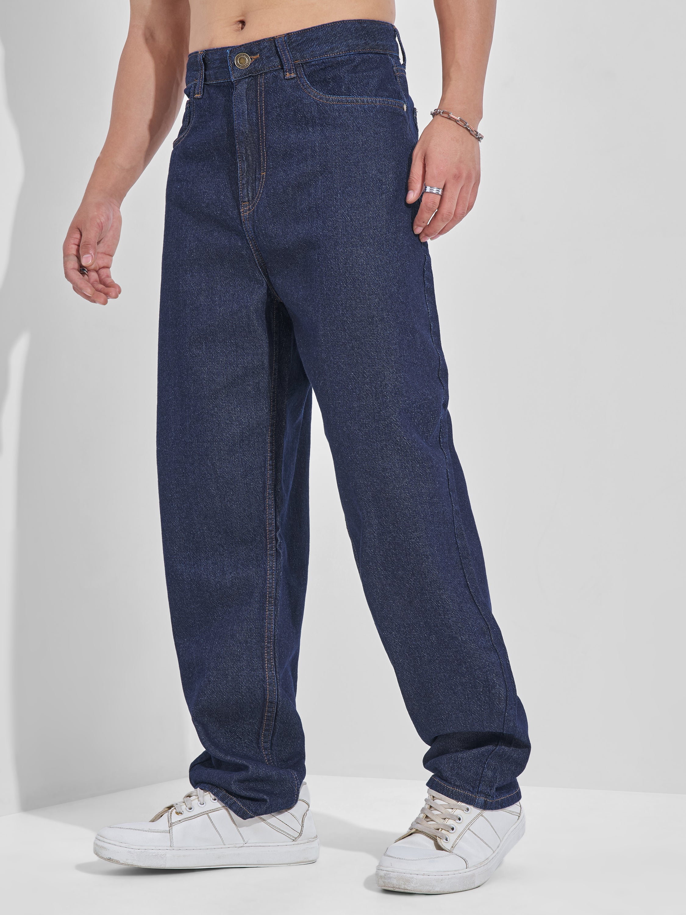Purple By Highlander Men Blue Relaxed Fit Jeans - Blue - Image 4