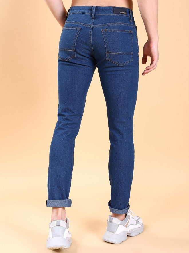 Highlander Men Blue Tapered Fit Stretchable Jeans - Blue - Image 3