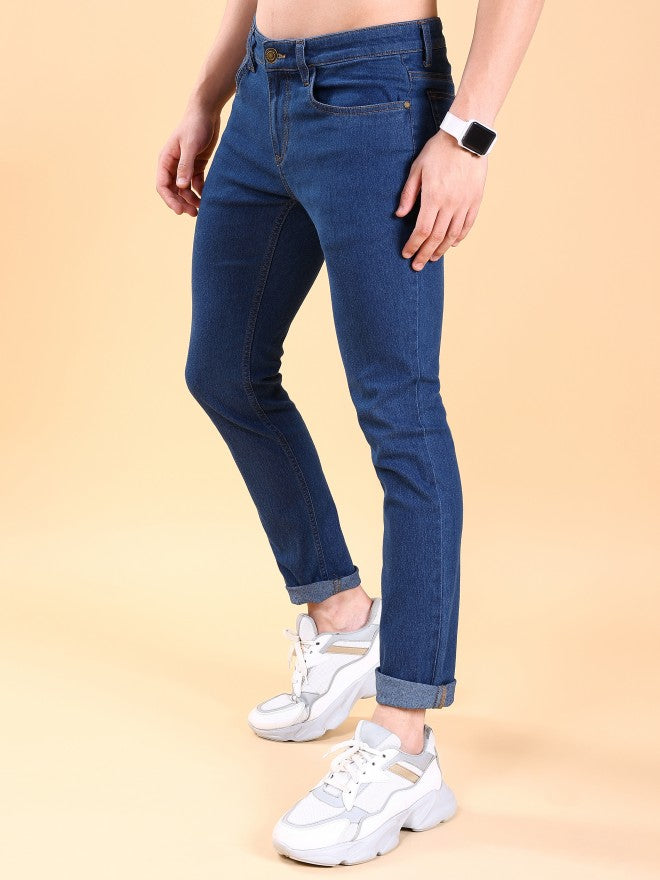 Highlander Men Blue Tapered Fit Stretchable Jeans - Blue - Image 4