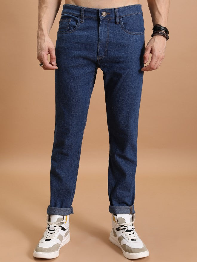 Highlander Men Blue Tapered Fit Stretchable Jeans - Blue - Image 1