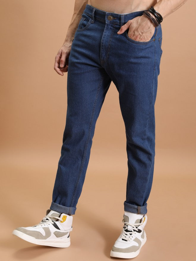 Highlander Men Blue Tapered Fit Stretchable Jeans - Blue - Image 4