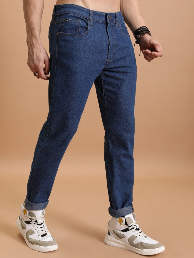 Highlander Men Blue Tapered Fit Stretchable Jeans - Blue - Image 6