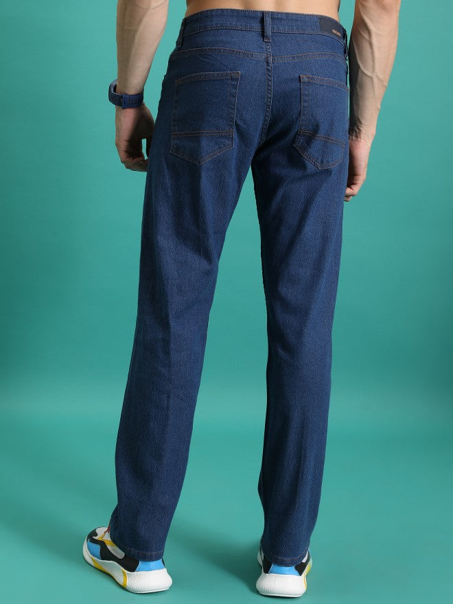 Highlander Men Blue Straight Fit Stretchable Jeans - Blue - Image 3