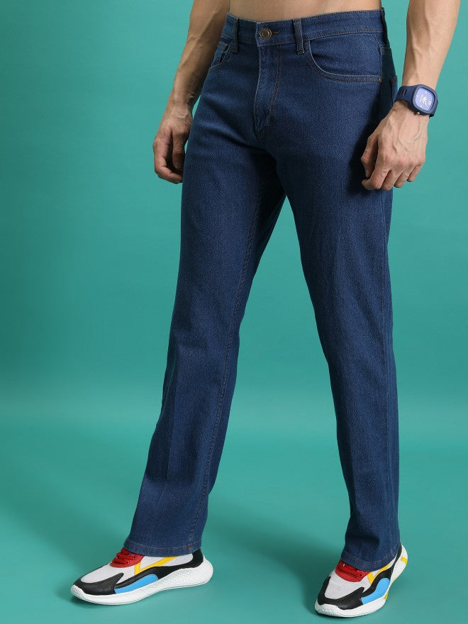 Highlander Men Blue Straight Fit Stretchable Jeans - Blue - Image 4