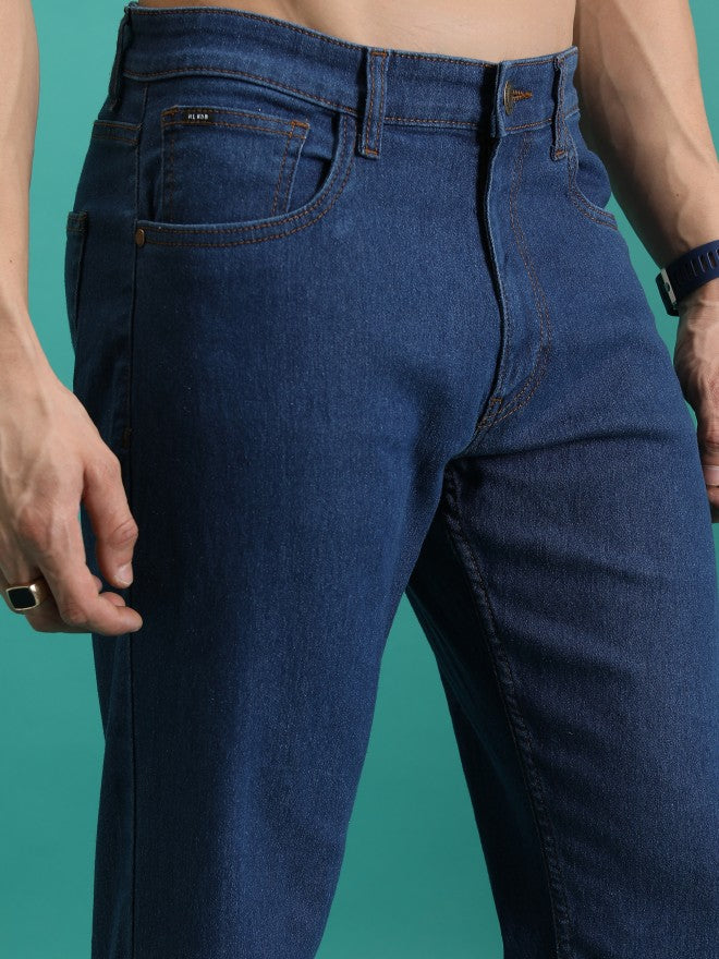 Highlander Men Blue Straight Fit Stretchable Jeans - Blue - Image 5