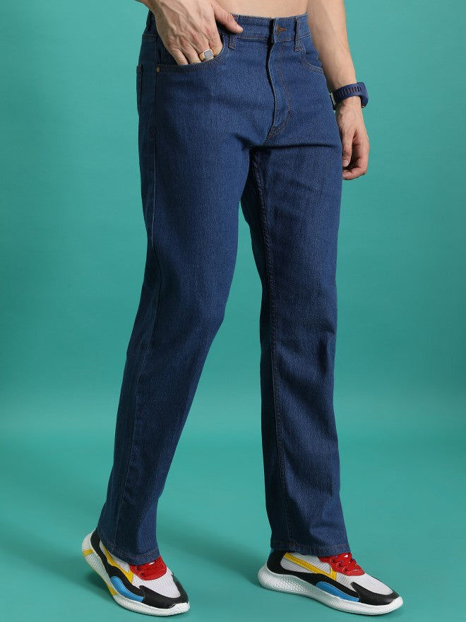 Highlander Men Blue Straight Fit Stretchable Jeans - Blue - Image 6