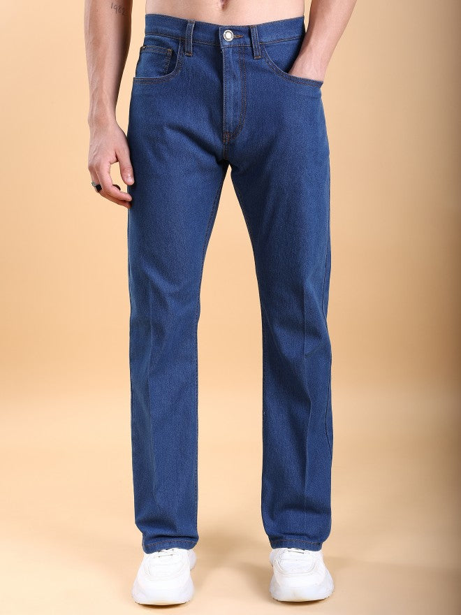 Highlander Men Blue Straight Fit Stretchable Jeans - Blue - Image 1