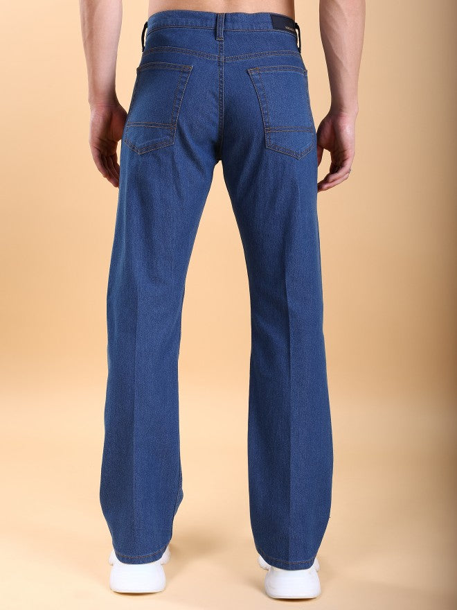Highlander Men Blue Straight Fit Stretchable Jeans - Blue - Image 3