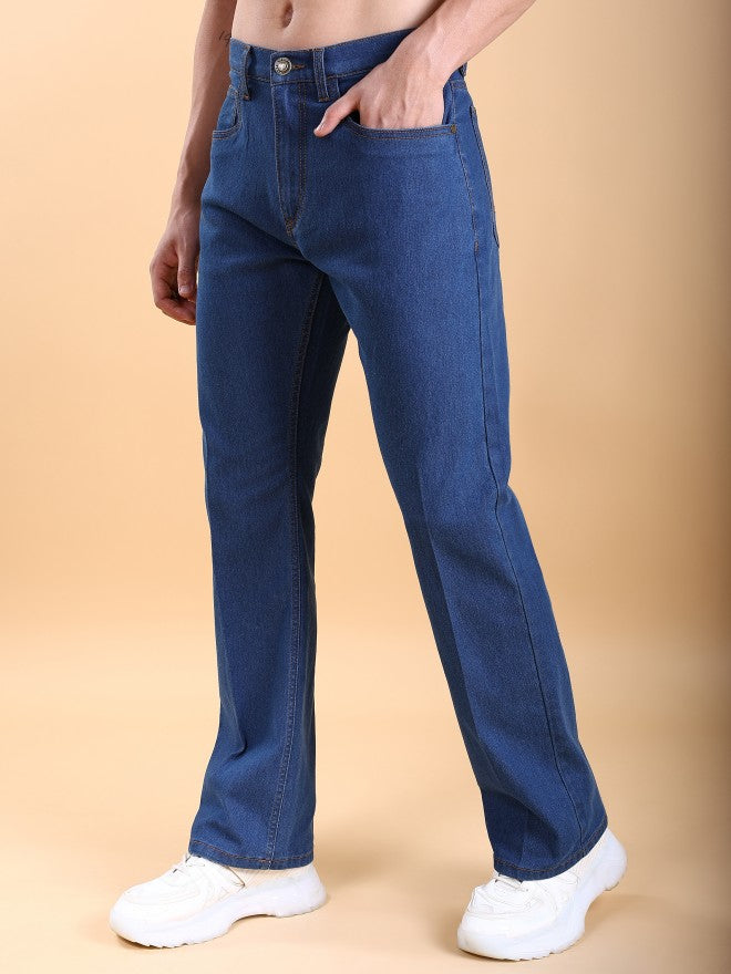 Highlander Men Blue Straight Fit Stretchable Jeans - Blue - Image 4