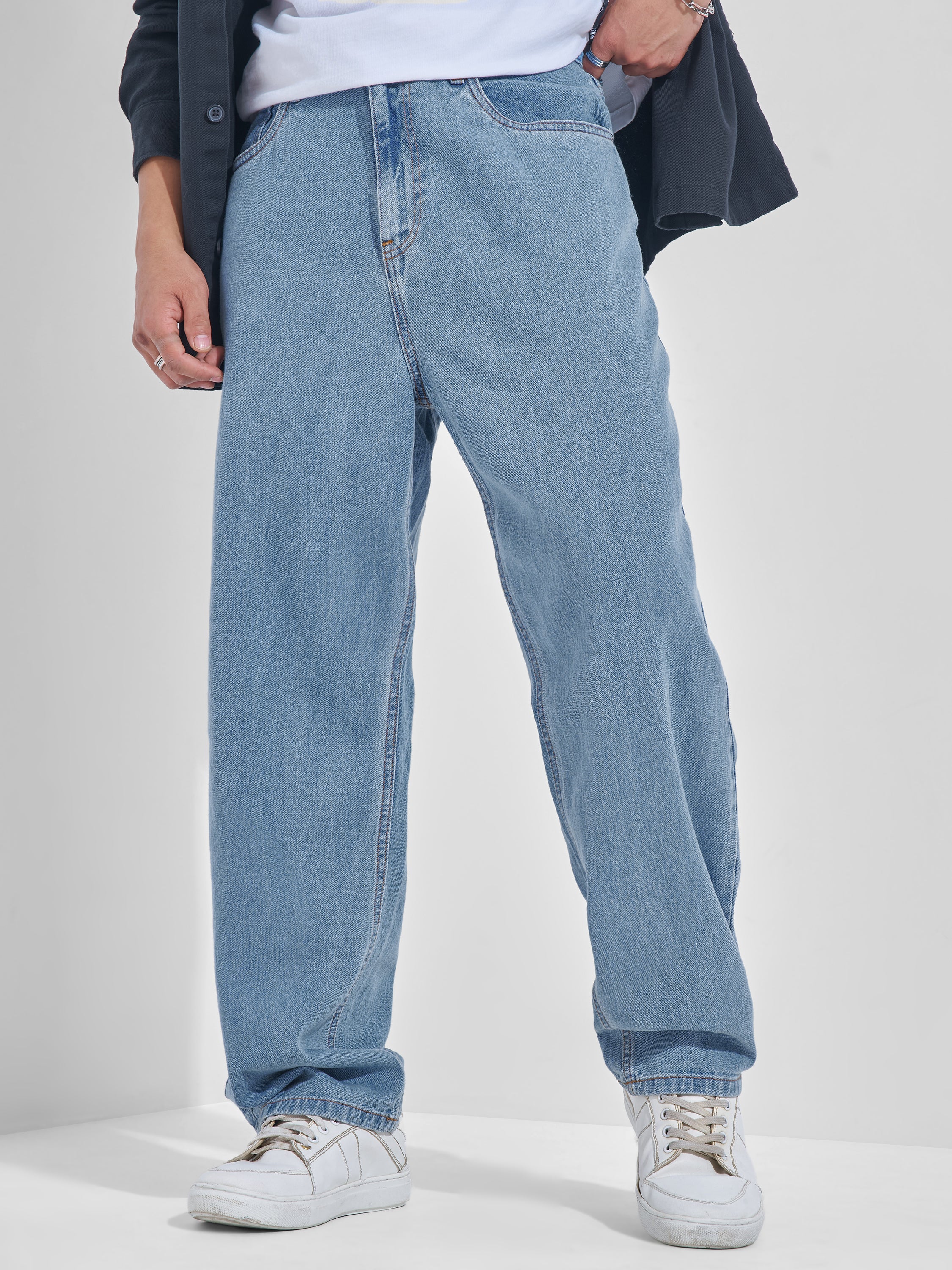 Purple By Highlander Men Blue Relaxed Fit Jeans - Blue - Image 1