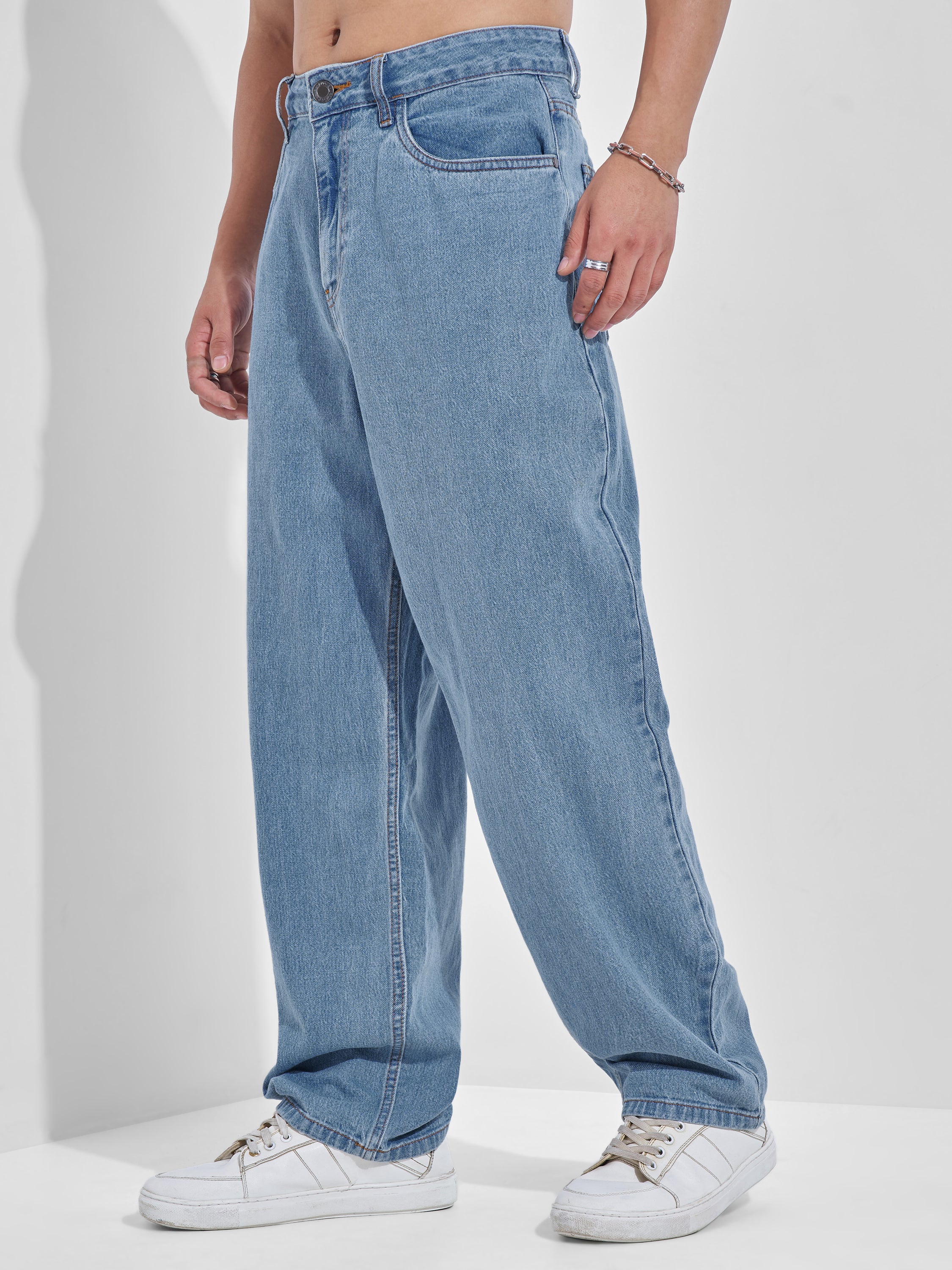Purple By Highlander Men Blue Relaxed Fit Jeans - Blue - Image 4