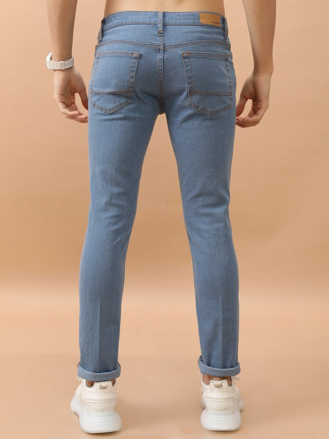 Highlander Men Light Blue Skinny Fit Stretchable Jeans - Blue - Image 3