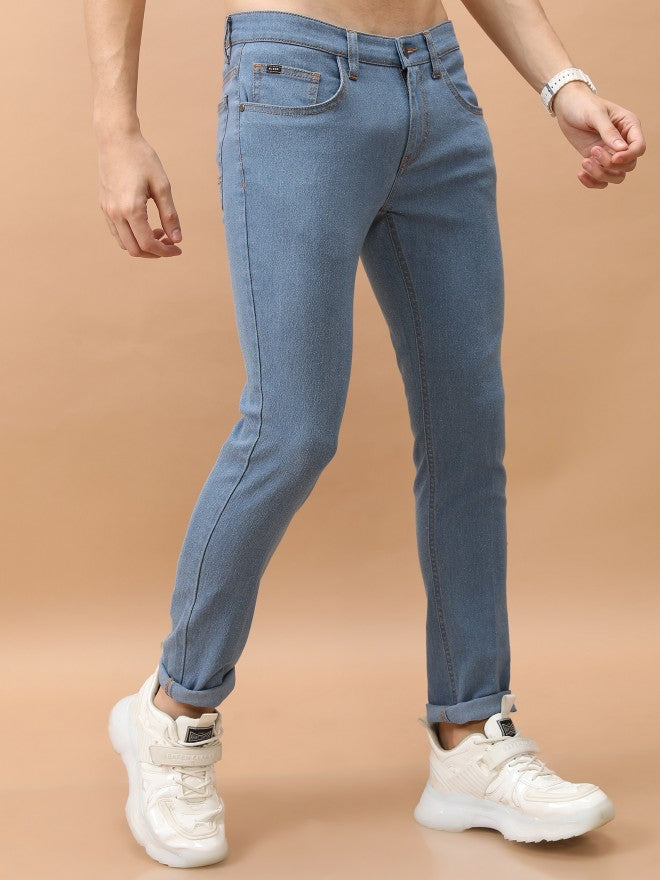 Highlander Men Light Blue Skinny Fit Stretchable Jeans - Blue - Image 6