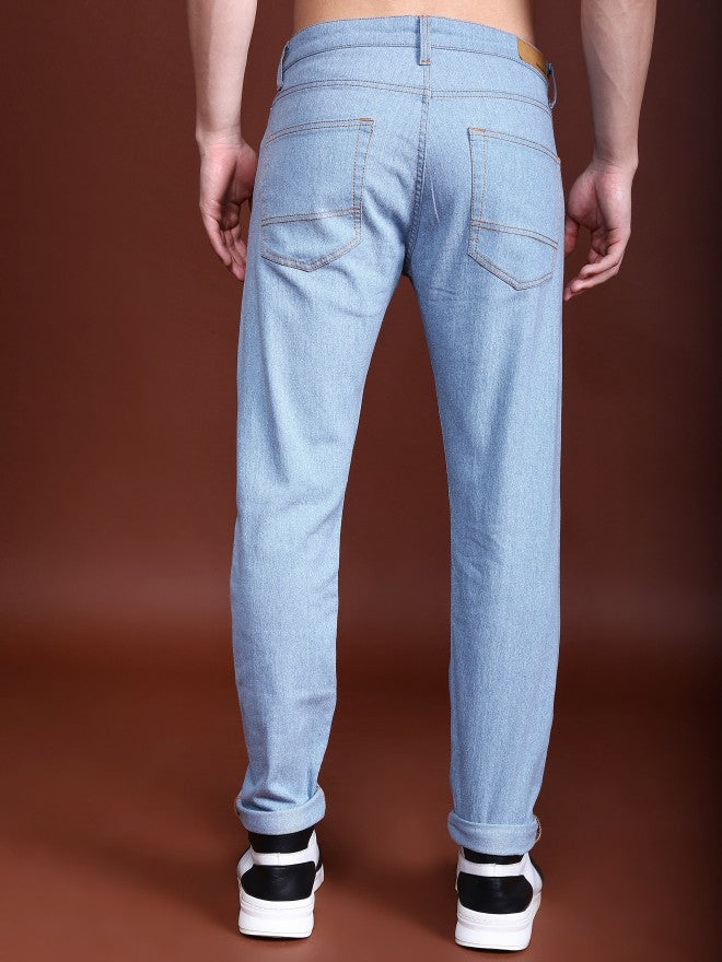 Highlander Men Light Blue Tapered Fit Stretchable Jeans - Blue - Image 3