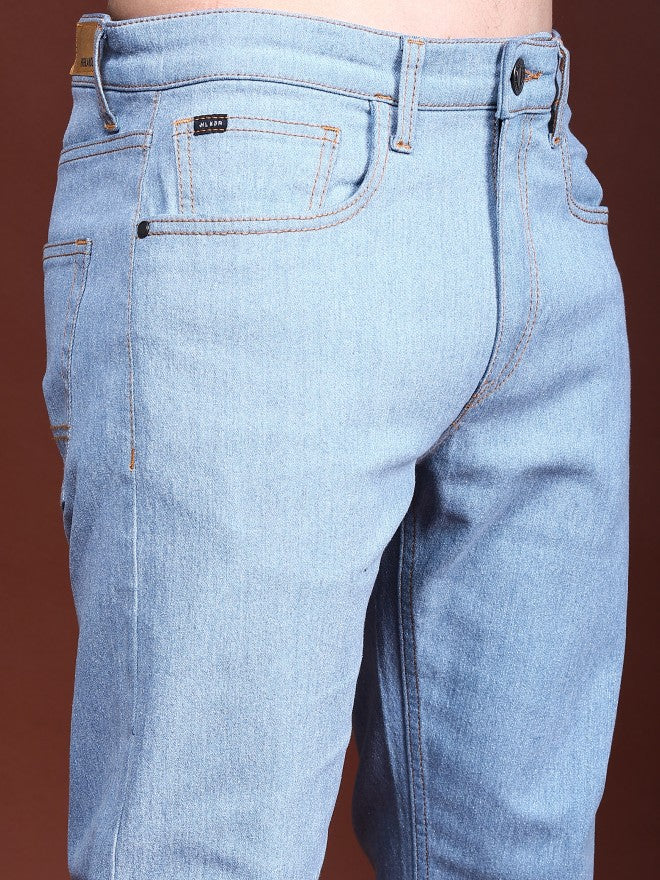 Highlander Men Light Blue Tapered Fit Stretchable Jeans - Blue - Image 5