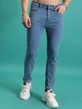 Highlander Men Light Blue Skinny Fit Stretchable Jeans - Blue - Image 1