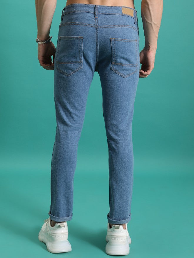 Highlander Men Light Blue Skinny Fit Stretchable Jeans - Blue - Image 3